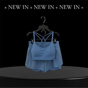 Bally Total Fitness 2Pc Top & Bottom Set Size Medium, Dusty Blue